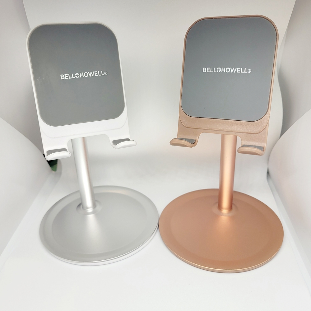Bell+Howell Clever Grip Pro 3.0 Adjustable Phone Stands in Silver and Rose Gold